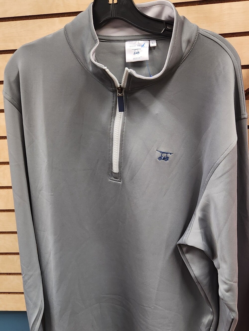 Bald Men Grey Half-Zip Men's Sweater - Unbranded